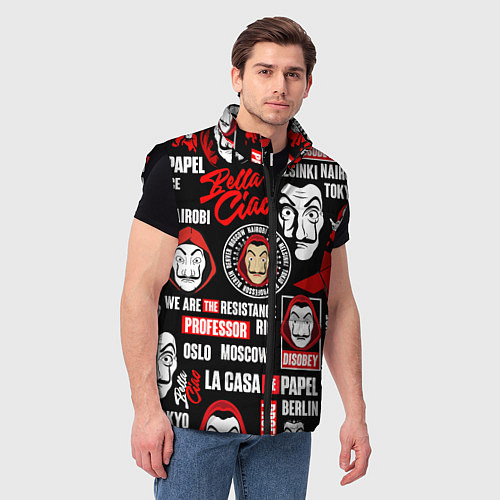 Мужской жилет БУМАЖНЫЙ ДОМ ЛОГОБОМБИНГ LA CASA DE PAPEL / 3D-Черный – фото 3