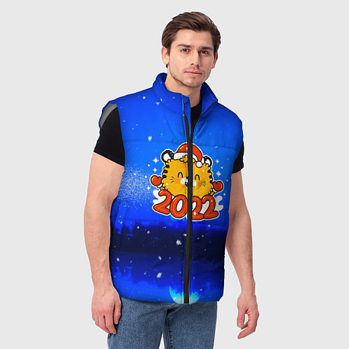 Мужской жилет Год тигра 2022 Ночной закат / 3D-Светло-серый – фото 3