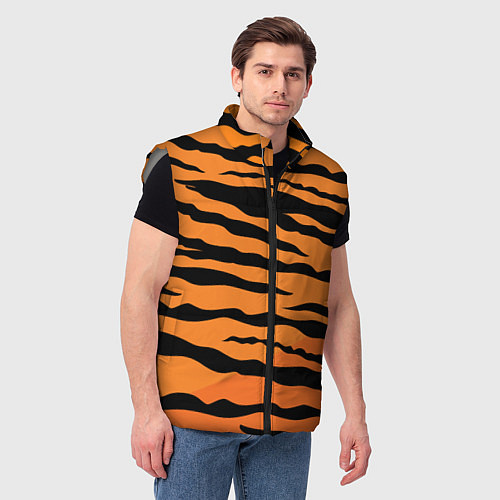 Мужской жилет Шкура тигра вектор / 3D-Светло-серый – фото 3