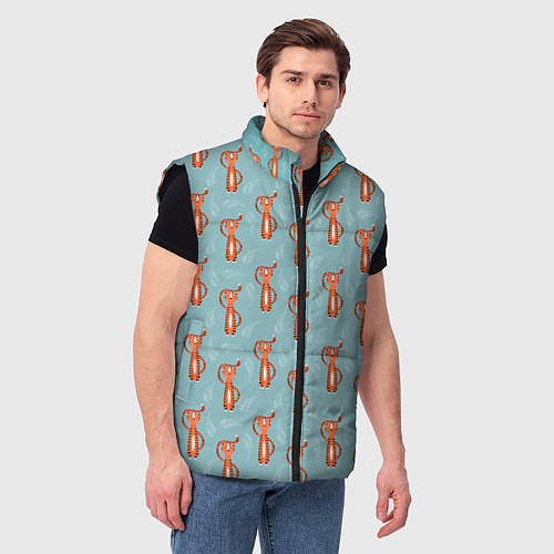 Мужской жилет Тигрята паттерн / 3D-Черный – фото 3