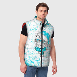 Мужской жилет Зимний Тигр в шарфе, цвет: 3D-красный — фото 2