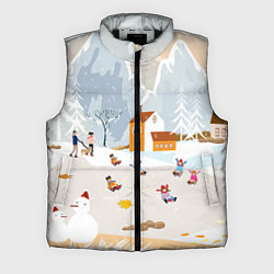 Мужской жилет Зимние Забавы 2022, цвет: 3D-черный