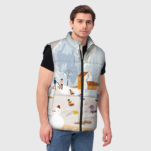 Мужской жилет Зимние Забавы 2022 / 3D-Черный – фото 3