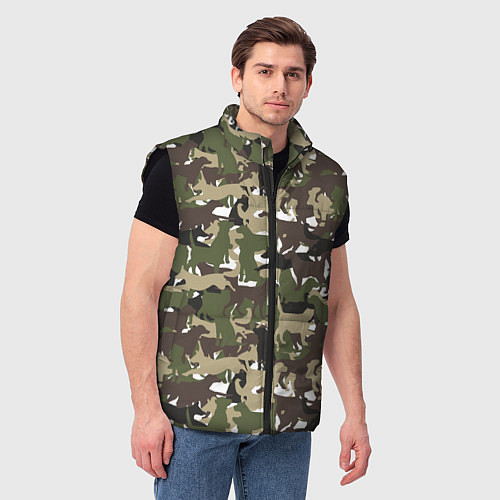 Мужской жилет Камуфляж из Собак Camouflage / 3D-Черный – фото 3
