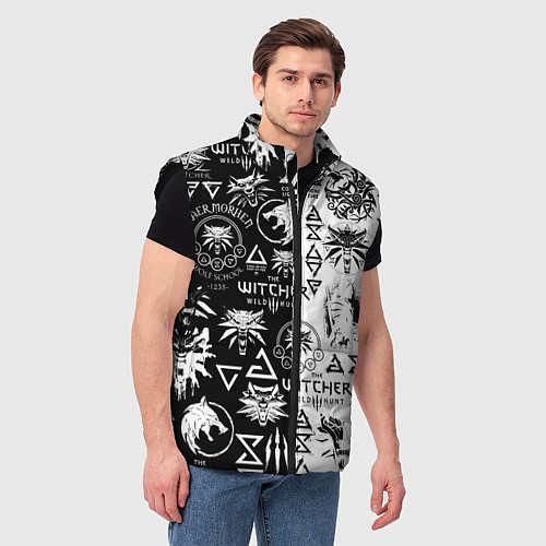 Мужской жилет THE WITCHER LOGOOMBING ВЕДЬМАК ПАТТЕРН / 3D-Черный – фото 3