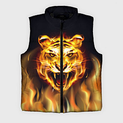 Мужской жилет Тигр В Пламени, цвет: 3D-черный