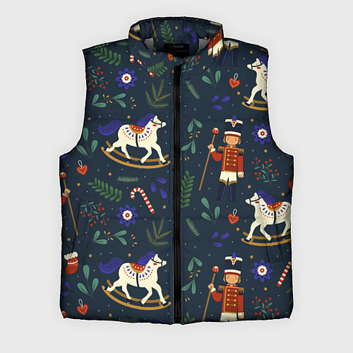 Мужской жилет Щелкунчик паттерн с лошадкой / 3D-Светло-серый – фото 1