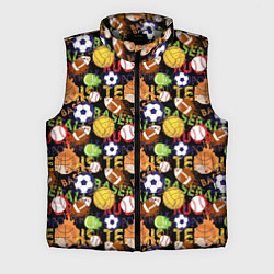Мужской жилет Разные Спортивные Мячи, цвет: 3D-светло-серый