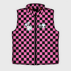 Мужской жилет Инопланетянин в черно розовую клетку, цвет: 3D-красный
