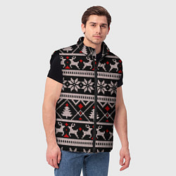 Мужской жилет DEER SWEATER СВИТЕР С ОЛЕНЯМИ, цвет: 3D-черный — фото 2