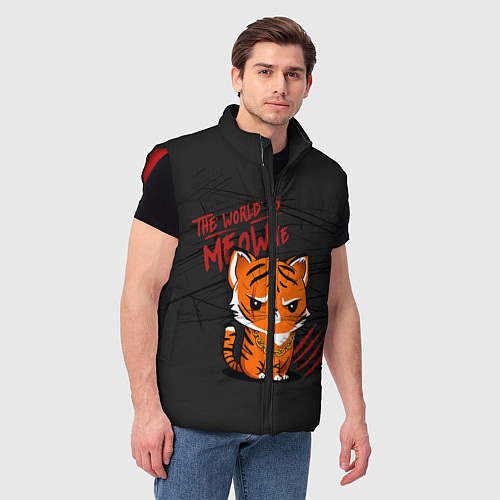 Мужской жилет ГОД ТИГРА 2022 THE YEAR OF THE TIGER 2022 / 3D-Красный – фото 3