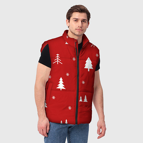 Мужской жилет Новогодняяnew year / 3D-Красный – фото 3