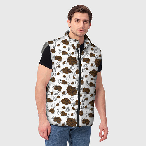 Мужской жилет Перерыв на кофе / 3D-Светло-серый – фото 3