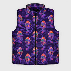 Мужской жилет Грибы психоделика, цвет: 3D-черный