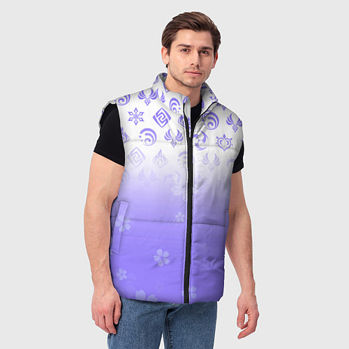Мужской жилет GENSHIN IMPACT SYMBOL PATTERN SAKURA САКУРА / 3D-Черный – фото 3