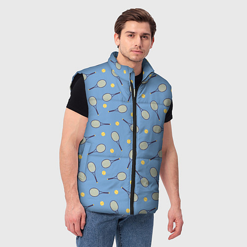 Мужской жилет Большой теннис паттерн / 3D-Черный – фото 3