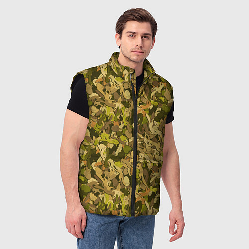 Мужской жилет Белки в дубовом лесу / 3D-Черный – фото 3