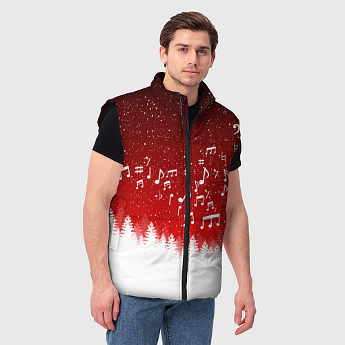 Мужской жилет МУЗЫКАЛЬНАЯ НОВОГОДНЯЯ НОЧЬ 2022 НОВЫЙ ГОД / 3D-Черный – фото 3