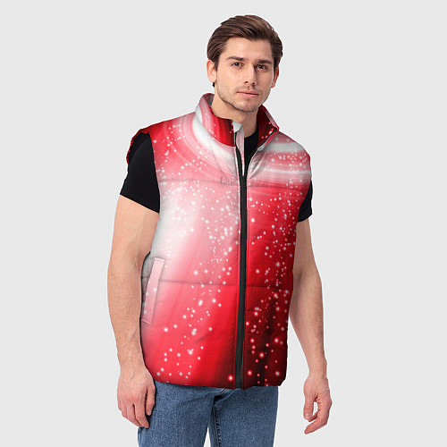 Мужской жилет Красная космическая спираль / 3D-Черный – фото 3