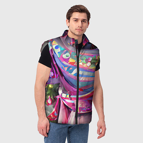 Мужской жилет Новогодний конфетти / 3D-Светло-серый – фото 3