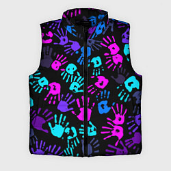 Мужской жилет Следы неоновых рук, цвет: 3D-черный
