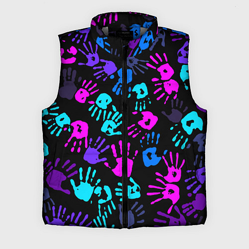 Мужской жилет Следы неоновых рук / 3D-Светло-серый – фото 1