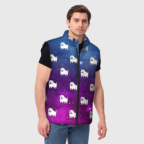 Мужской жилет UNDERTALE DOGS PATTERN SPACE / 3D-Черный – фото 3