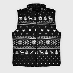 Мужской жилет НОВОГОДНИЙ СВИТЕР UNDERTALE SANS ЧЁРНЫЙ, цвет: 3D-светло-серый