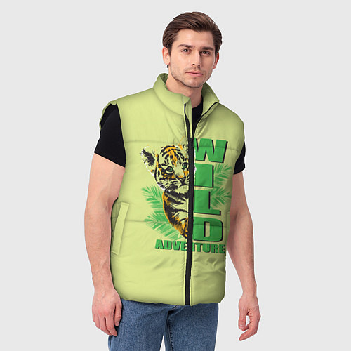 Мужской жилет Маленький Дикий Тигрёнок / 3D-Черный – фото 3