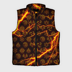 Мужской жилет ОГНЕННЫЕ МОЛНИИ ГЕНШИН ИМПАКТ ОГОНЬ, цвет: 3D-черный