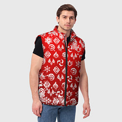 Мужской жилет НОВОГОДНИЕ СТИХИИ ГЕНШИН ИМПАКТ, НОВЫЙ ГОД, цвет: 3D-черный — фото 2