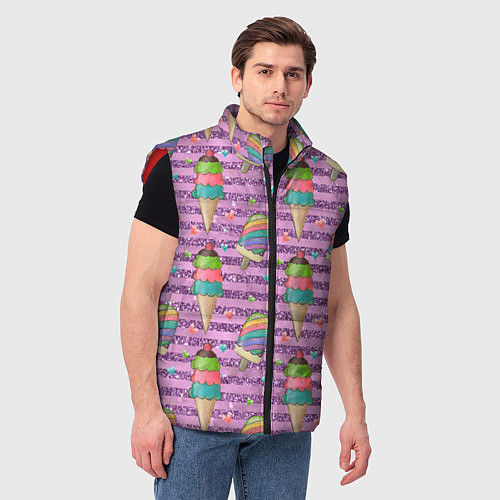 Мужской жилет Радужное мороженое / 3D-Красный – фото 3