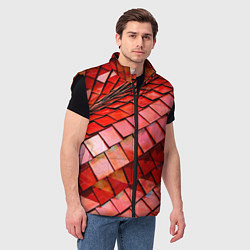 Мужской жилет Красная спартаковская чешуя, цвет: 3D-черный — фото 2