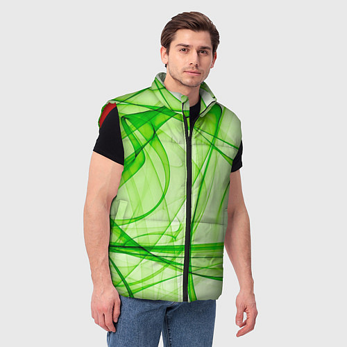 Мужской жилет Жизнерадостный салатовый / 3D-Красный – фото 3