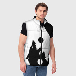 Мужской жилет Волки Инь и Янь Добро и Зло, цвет: 3D-черный — фото 2
