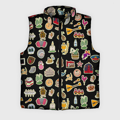 Мужской жилет Россия и СССР паттерн / 3D-Светло-серый – фото 1