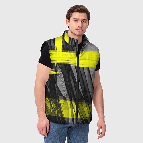 Мужской жилет Коллекция Get inspired! Абстракция Fl-42-167-l-yel / 3D-Черный – фото 3