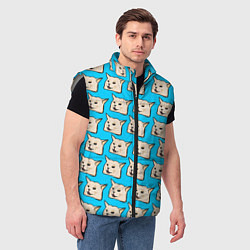 Мужской жилет Screaming woman cat, цвет: 3D-светло-серый — фото 2