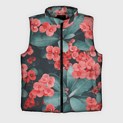 Мужской жилет Красивые Цветы на Зеленом дереве, цвет: 3D-светло-серый