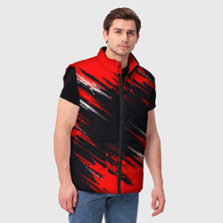 Мужской жилет БЕЛО-КРАСНАЯ КРАСКА, цвет: 3D-черный — фото 2