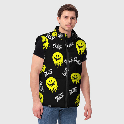Мужской жилет SMILE smile граффити / 3D-Черный – фото 3