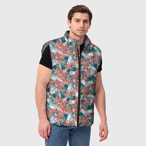 Мужской жилет Банкноты 20 франков / 3D-Светло-серый – фото 3