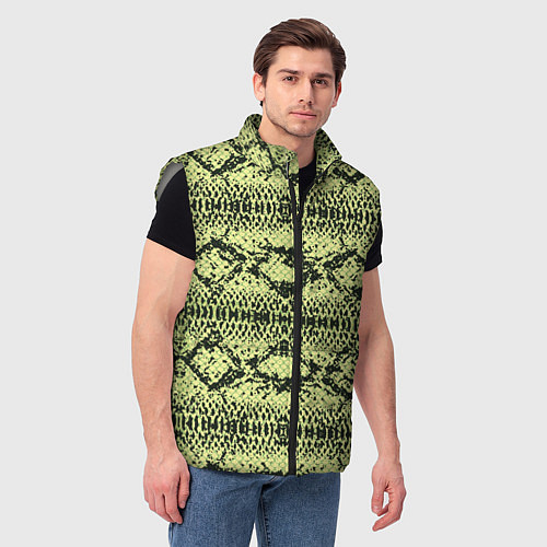 Мужской жилет Крокодиловая кожа / 3D-Светло-серый – фото 3