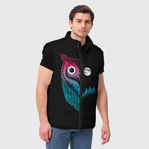 Мужской жилет Ночная сова Градиент / 3D-Черный – фото 3