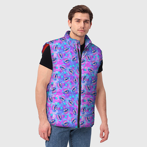 Мужской жилет Магические Грибы / 3D-Красный – фото 3