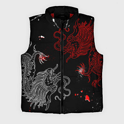 Мужской жилет Китайский дракон Красно - Белый, цвет: 3D-красный