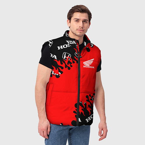 Мужской жилет Honda нарисованный огонь / 3D-Черный – фото 3