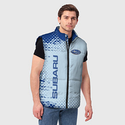Мужской жилет Subaru - Субару, цвет: 3D-черный — фото 2