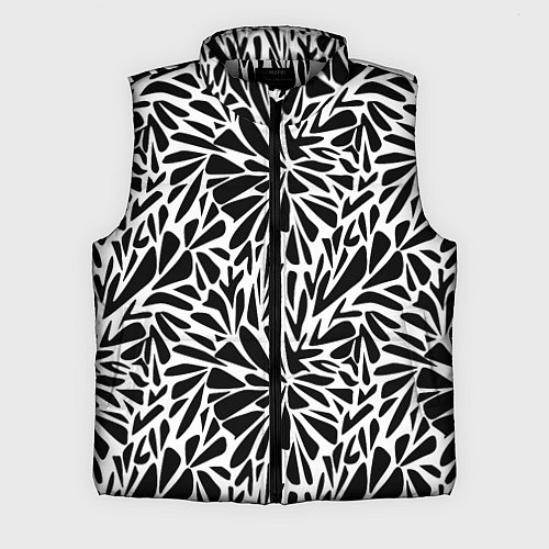 Мужской жилет Черно белый абстрактный узор / 3D-Светло-серый – фото 1