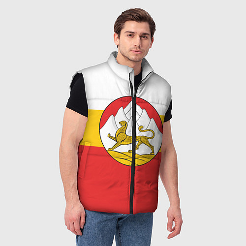 Мужской жилет Северная Осетия Алания Флаг / 3D-Черный – фото 3